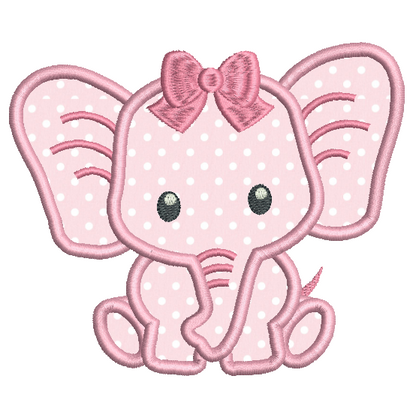 Baby elephant applique machine embroidery design by rosiedayembroidery.com