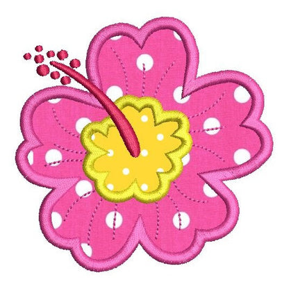 Hibiscus Flower applique machine embroidery design by rosiedayembroidery.com