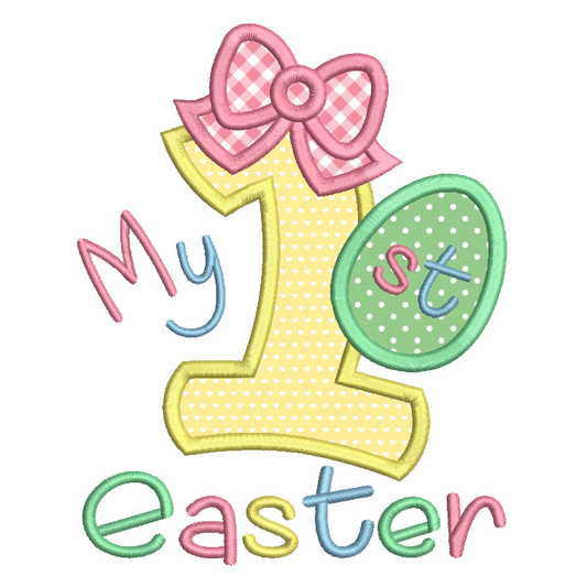 My 1st Easter - Number 1 Applique by rosiedayembroidery.com