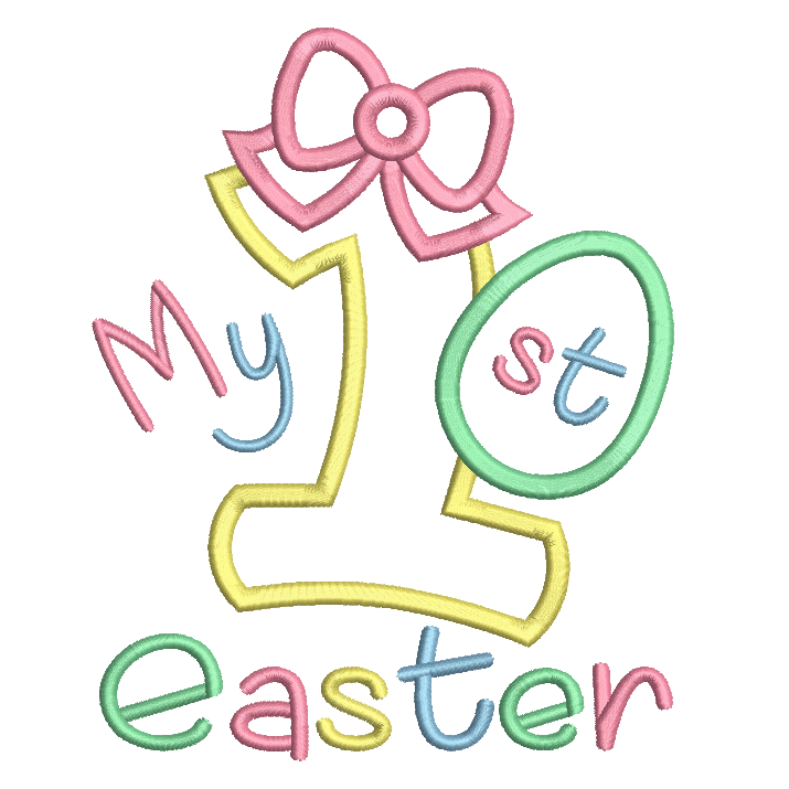 My 1st Easter - Number 1 Applique by rosiedayembroidery.com
