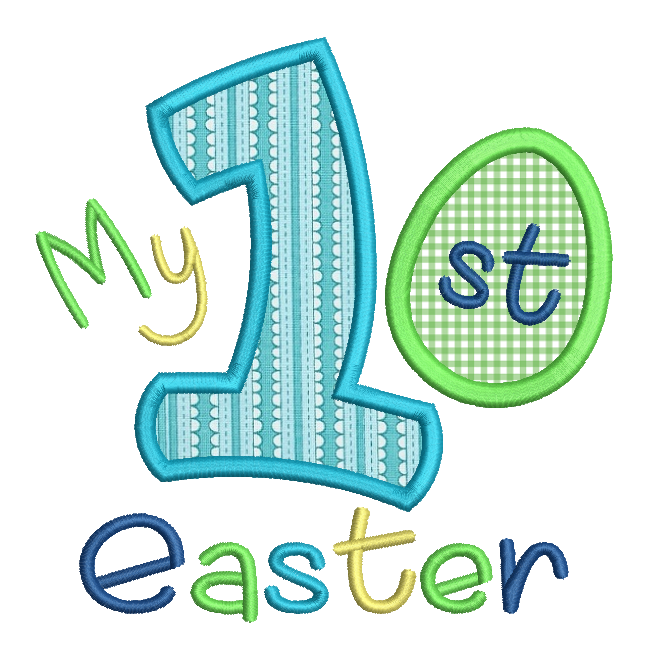 My 1st Easter - Number 1 Applique by rosiedayembroidery.com