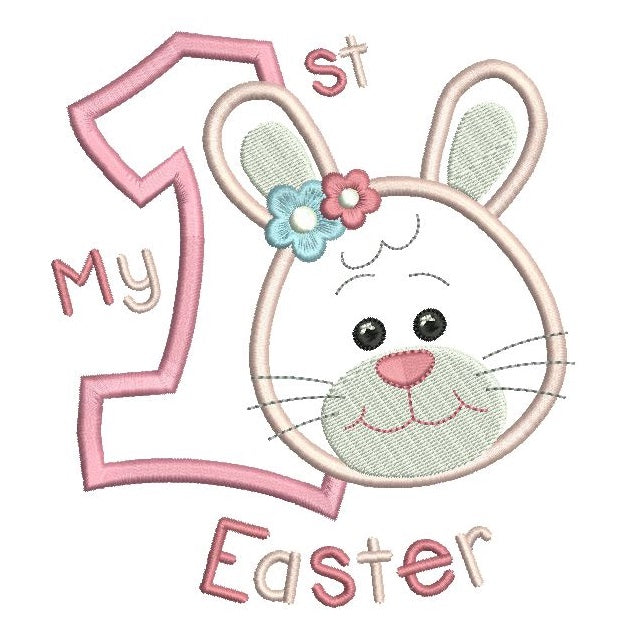 Easter Bunny applique machine embroidery designs by rosiedayembroidery.com