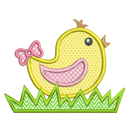 Cute Easter chick applique machine embroidery design by rosiedayembroidery.com