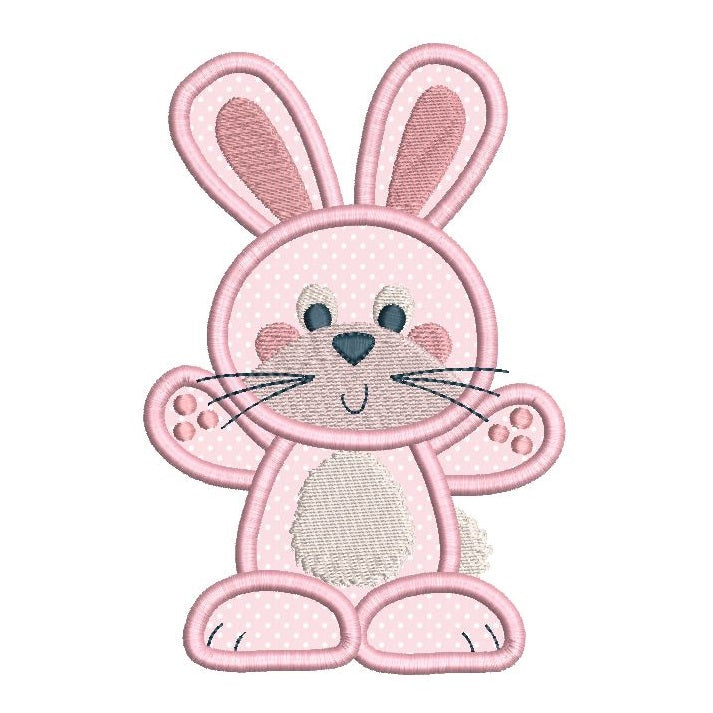 Easter bunny applique machine embroidery design by rosiedayembroidery.com