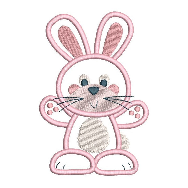 Easter bunny applique machine embroidery design by rosiedayembroidery.com