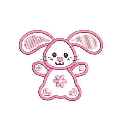 Easter bunny applique machine embroidery design by rosiedayembroidery.com