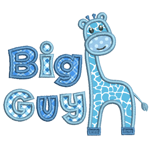 Big guy giraffe applique machine embroidery design by rosiedayembroidery.com