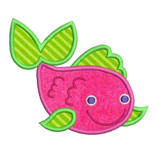 Cute fish applique machine embroidery design by rosiedayembroidery.com