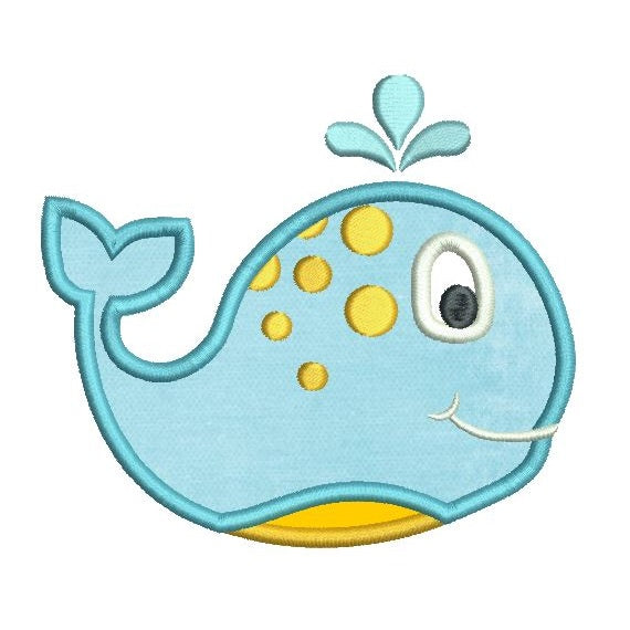 Cute boy whale applique machine embroidery design by rosiedayembroidery.com