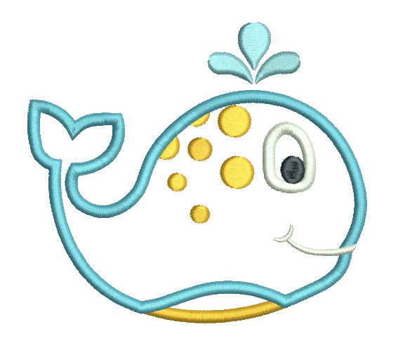 Cute boy whale applique machine embroidery design by rosiedayembroidery.com