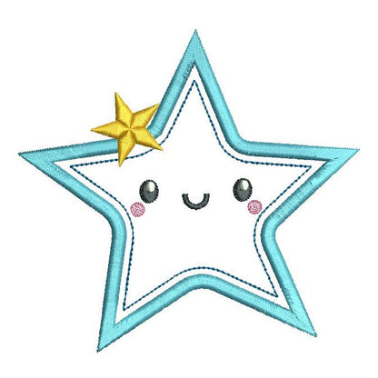 Starfish applique machine embroidery design by rosiedayembroidery.com