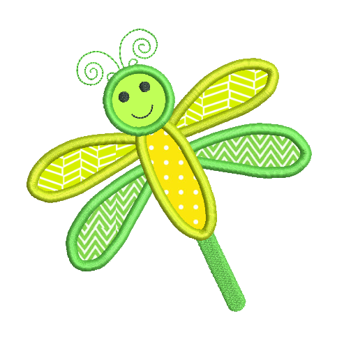 Dragonfly applique machine embroidery design by rosiedayembroidery.com