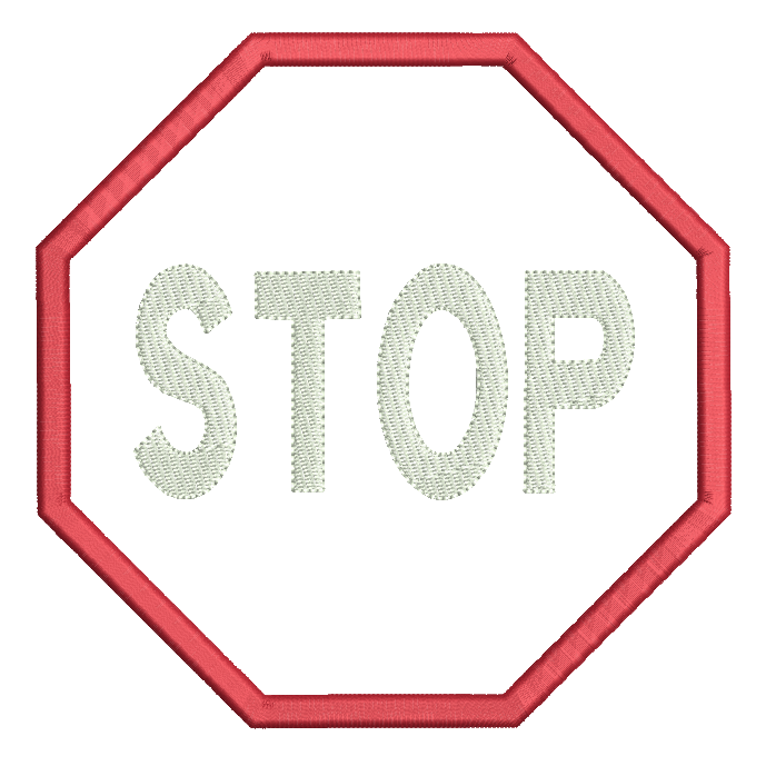 Stop sign applique machine embroidery design by rosiedayembroidery.com