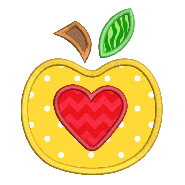 Apple applique machine embroidery design by embroiderytree.com