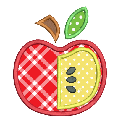 Apple applique machine embroidery design by embroiderytree.com
