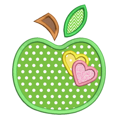 Apple applique machine embroidery design by embroiderytree.com