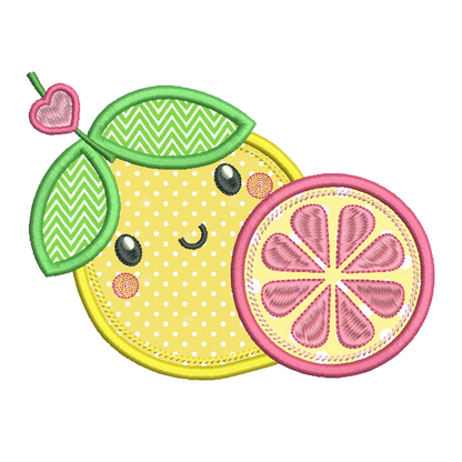 Lemon applique machine embroidery design by rosiedayembroidery.com