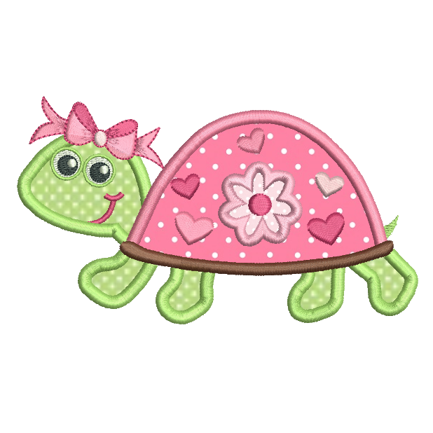 Turtle applique machine embroidery design by rosiedayembroidery.com