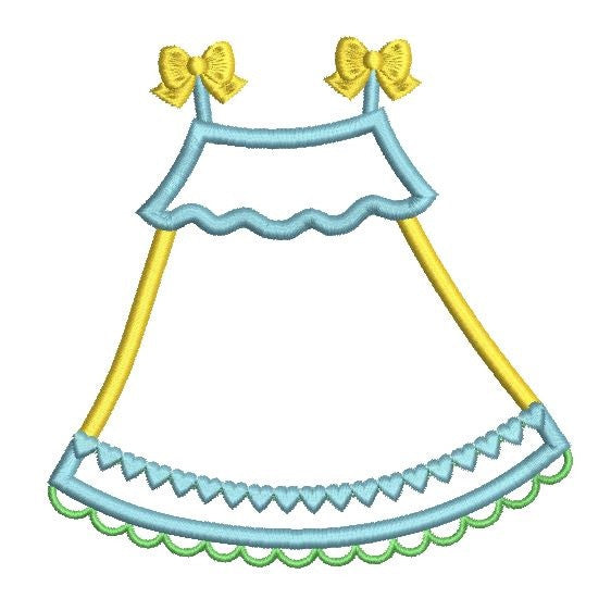 Baby sun dress applique machine embroidery design by rosiedayembroidery.com