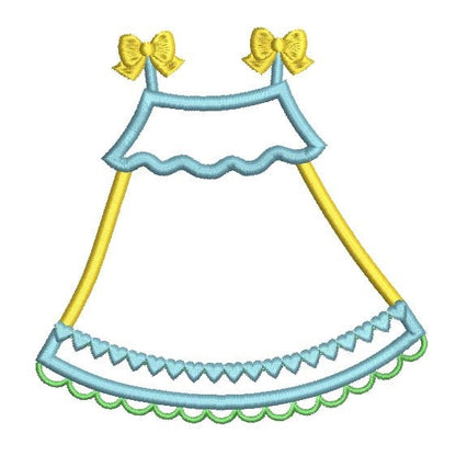 Baby sun dress applique machine embroidery design by rosiedayembroidery.com