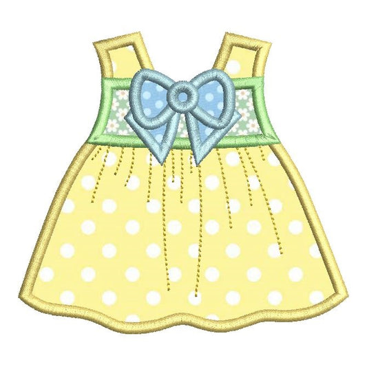 Baby sun dress applique machine embroidery design by rosiedayembroidery.com