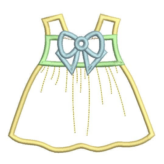 Baby sun dress applique machine embroidery design by rosiedayembroidery.com