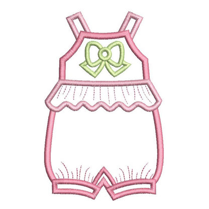 Baby romper suit applique machine embroidery design by rosiedayembroidery.com