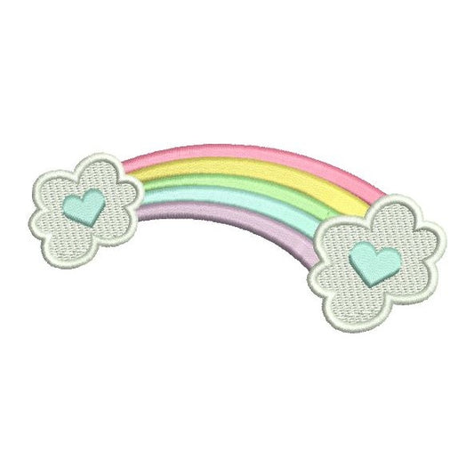 Rainbow machine embroidery design by rosiedayembroidery.com