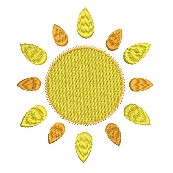 Mini sun machine embroidery design by rosiedayembroidery.com