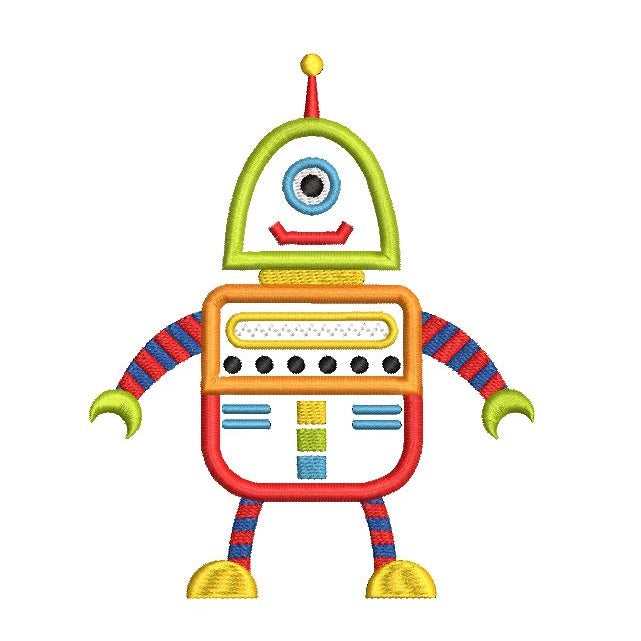 Robot applique machine embroidery design by rosiedayembroidery.com