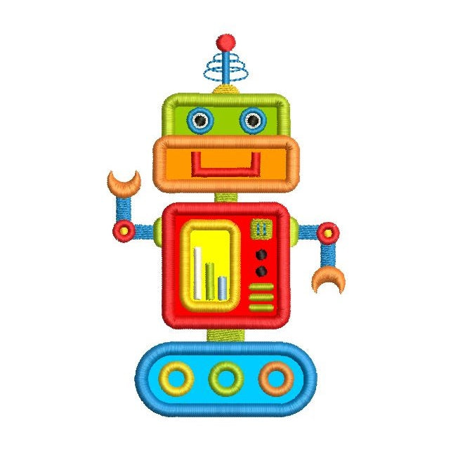 Robot applique machine embroidery design by rosiedayembroidery.com