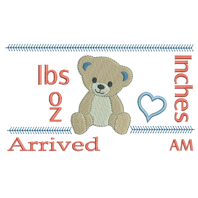 Baby birth announcement template machine embroidery design by rosiedayembroidery.com