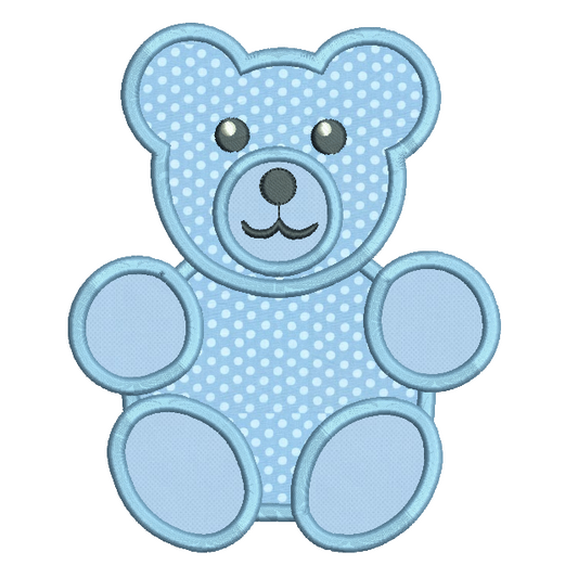 Sweet teddy bear applique machine embroidery design by rosiedayembroidery.com