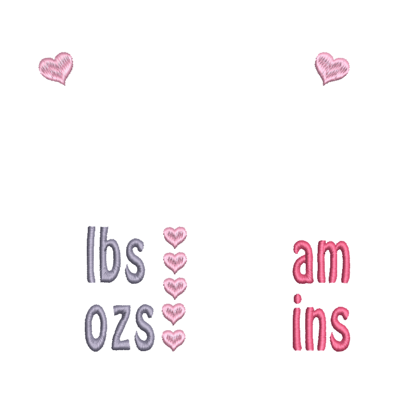 Baby birth announcement machine embroidery design by rosiedayembroidery.com