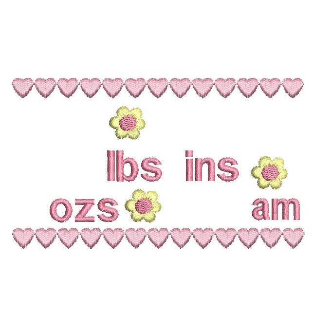 Baby birth announcement template machine embroidery design by rosiedayembroidery.com
