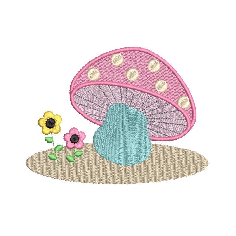 Mushroom Machine Embroidery Design by rosiedayembroidery.com