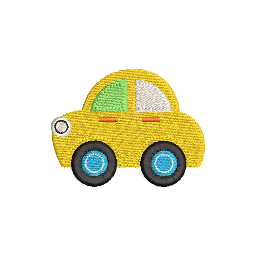 Mini motorcar fill stitch design by rosiedayembroidery.com