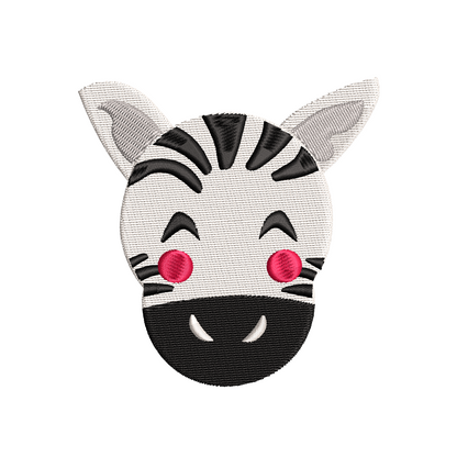 Zebra face fill stitch embroidery design by rosiedayembroidery.com