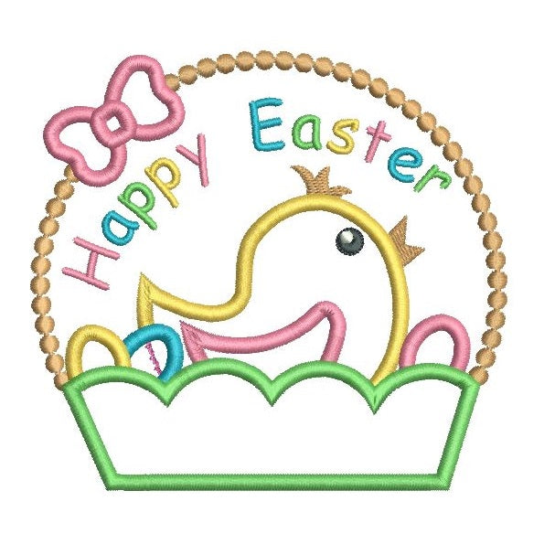 Easter chick applique machine embroidery designs by rosiedayembroidery.com